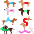 Dog pop Tubes fidgets, Easter Egg Stuffers, Sensory Toys for Kids 5-7, fidgets for Toddler, Easter Basket , Easter Egg fillers,（4 Pack Dog）