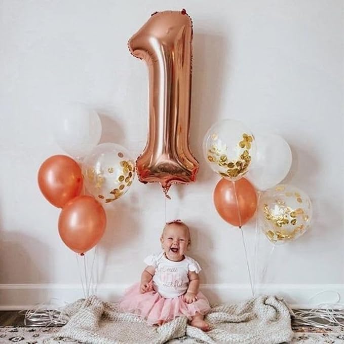 Number 6 Balloon 40 Inch, 6th Birthday Balloon for Boy Girl, Rose Gold 16 60 61 65 Numbers Balloons Birthday Party Wedding Events Decorations