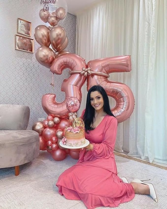 Number 0 Balloons 40 Inch Pink Number Balloons for 10 20 30 40 50 60 70 80 90 100 Numbers Balloon Birthday Decorations Wedding Event Baby Shower