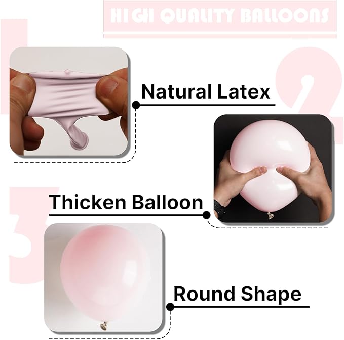 PartyWoo Pale Pink Balloons 140pcs Different Sizes of 18 12 10 5 Inch Light Pastel Baby Pink Balloon Arch Kit for Engagement Bachelorette Baby Shower Easter Birthday Party Decorations Pink-Q01