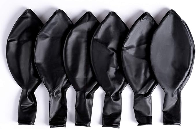 36 Inch Giant Round Balloons 6 Packs Black Latex Balloons for Photo Shoot Wedding Baby Shower Birthday Party Decorations