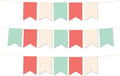 Andaz Press Hanging Pennant Banner with String, Coral, Ivory, Mint, 1-Set, 24 Pennants, Approx. 12-Feet Long
