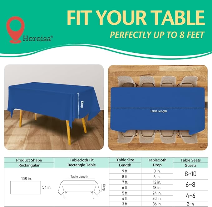 Plastic Tablecloths 5 Pack 10 Pack Rectangle