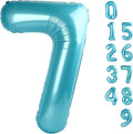 40 Inch Number 7 Balloon, 6 7 Birthday Decorations, Pastel Blue Seven Birthday Decor, 7 17 27 70 Year Old Balloon Number for Engagement, Wedding, Graduations