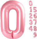 Number 0 Balloons 40 Inch Pastel Pink Number Balloons for 10 20 30 40 50 60 70 80 90 100 Numbers Balloon Birthday Decorations Wedding Event Baby Shower