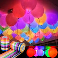 20 Led Balloons,W/10 Color Ribbins,Multi-colored Led Light Up Balloons Lasts 24 Hrs,Glow in the Dark Party Supplies For Birthday Party Halloween Christmas Decorations (Multicolored)