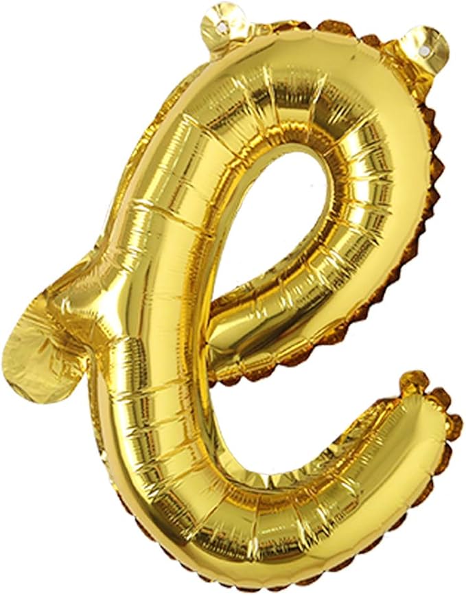 18 inch Gold DIY a-z Handwriting lowercase letters name Foil balloon Letter character birthday Wedding party decoration Balloon (18 inch Gold e)