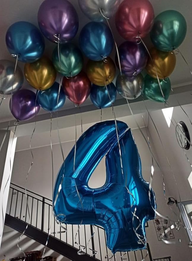 40 Inch Number 7 Balloon, Dark Blue Seven Birthday Decor, 7 17 27 70 Year Old Balloon Number for Engagement, Wedding, Graduations