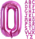 TONIFUL 40 Inch Rose Red Letter O Balloons, Hot Pink Alphabet Letter Giant Foil Mylar Big Balloons for Birthday Party Anniversary Decorations