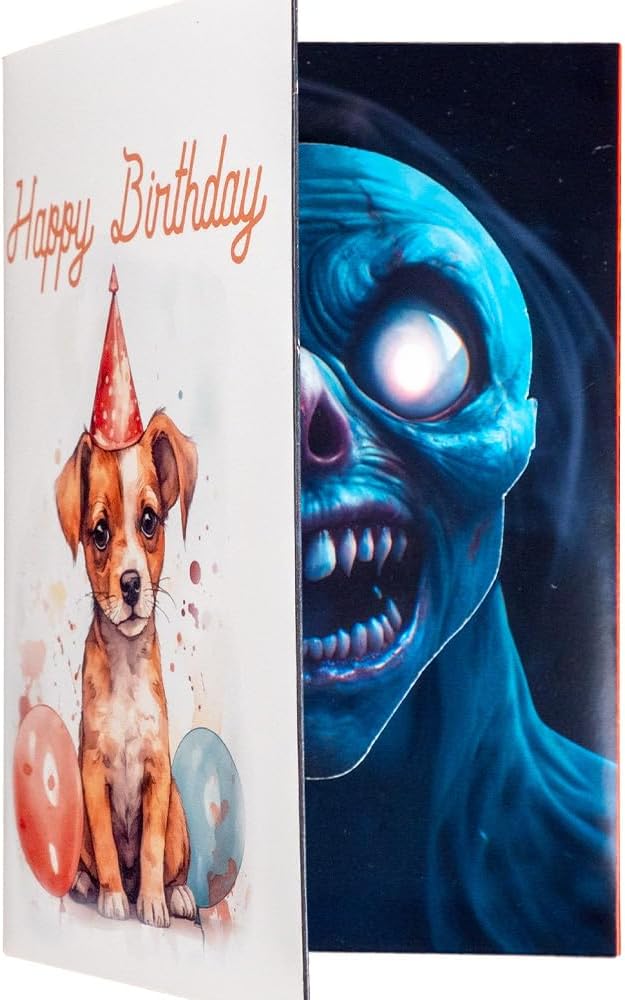 Joyadora Scary Prank Birthday Card - Funny Birthday Cards for Men and Women, Funny Cards, Joker Greeting Cards, Prank Card