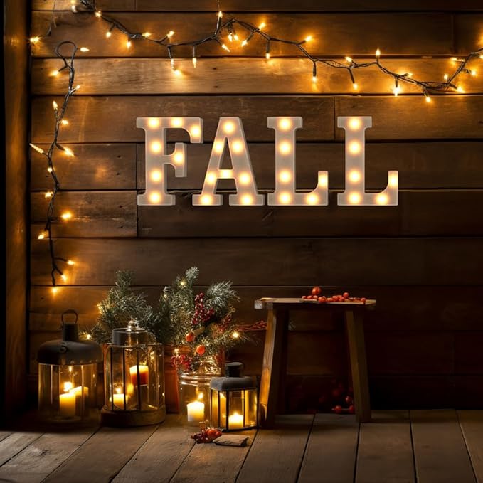 Light Up Letters Marquee, 26 Alphabet Battery Powered LED Lights Sign, Night Light White Plastic Letters for Engagement Party, Wedding, Baby Shower, Birthday