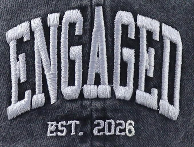Engaged Est 2026 Hat for Women Men, Adjustable Embroidered Cotton Newlyweds Couples Baseball Cap