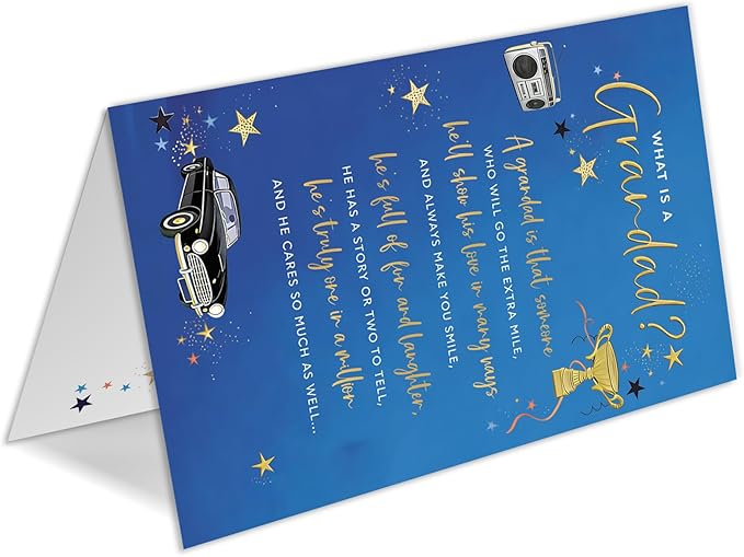 Grandpa Birthday Card, Birthday Cards & Gift for Grandad Grandpa Grandfather from Grandson Grandaughter Kid
