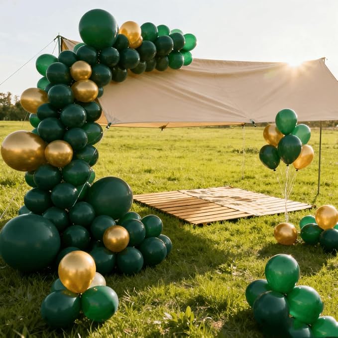 400 Pcs Green Balloons 12 Inch Dark Green Bulk Latex Balloon for Birthdays Weddings Party Decorations