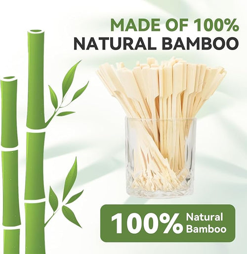 100PCS Cocktail Picks, Fancy Toothpicks for Appetizers, Decorative Skewers for Appetizers Drinks Party Fruit, 3.5 Inch Long Wooden Bamboo Paddle Food Sticks Charcuterie Boards Accessories