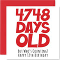 Stuff4 Funny 13th Birthday Card - 4748 Days Old - Hilarious 5.7 x 5.7 Inch Greeting Card for Men, Women, Grandma, Grandpa, Mom, Dad - No Ink Smudge for Messages - Birthday Card Humor for Adults