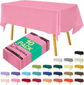 Disposable Pink Plastic Tablecloth 54x108 Inch, 10-Count Waterproof Rectangle Table Cover for Events, Catering