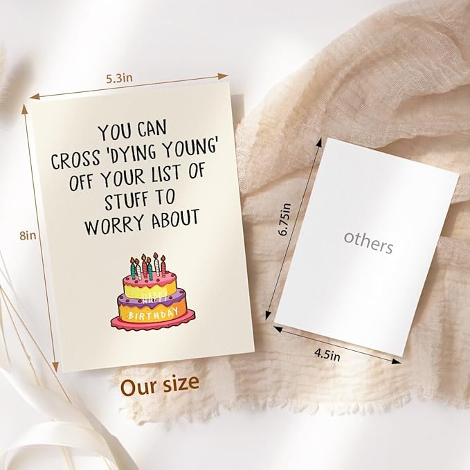 Funny birthday card|Witty Greeting for Men, Women, Parents, Siblings, and Friends |Happy Bday Card for husband wife and anyone