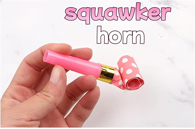 30-Pack Colorful Party Blowouts Noise Makers - Squawker Horns for Birthday, Wedding, New Year, Graduation - Fun Creative Toy Whistles with Automatic Roll-Out & Durable Material (Random Colors)