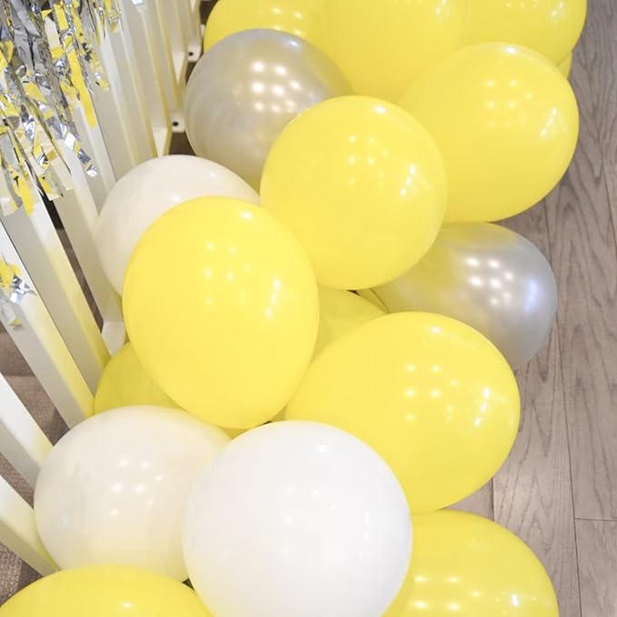 105pcs Yellow Balloons 12inch Party Latex Balloons for Boys Girls Birthday Baby Shower Gender Reveal Wedding Sunflower Party Decorations