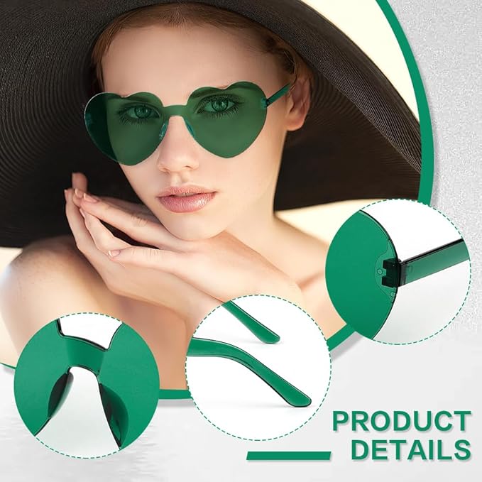 Heart Sunglasses 2 Pairs Heart Shaped Sunglasses Womens Heart Glasses Rave Sunglasses for Women Party Favors