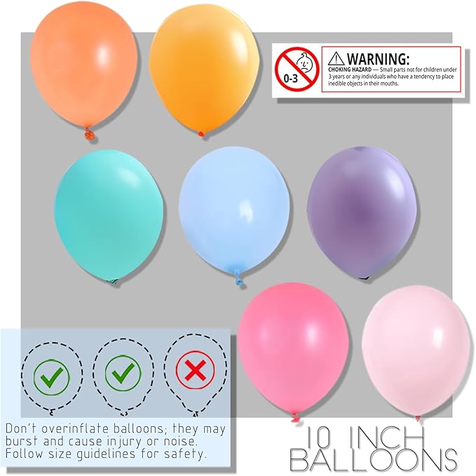 Balloon Column Stand Kit,2 Sets of Assorted Rainbow Balloon Tower Pillar with 10inch Light Multi Color baloon Reusable Design for Grirls Party,Birthday, Wedding,Baby Shower,Graduation Decoration
