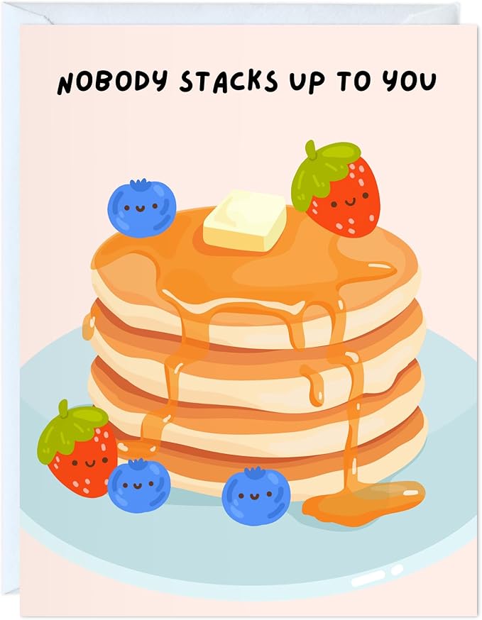 Mothers Day Card Anniversary Birthday for Mom Dad Wife Husband Girlfriend Boyfriend Stepmom Aunt Parents – Cute Funny Punny Greeting Card for Fathers Day – Blank Inside (Nobody stacks up to you)