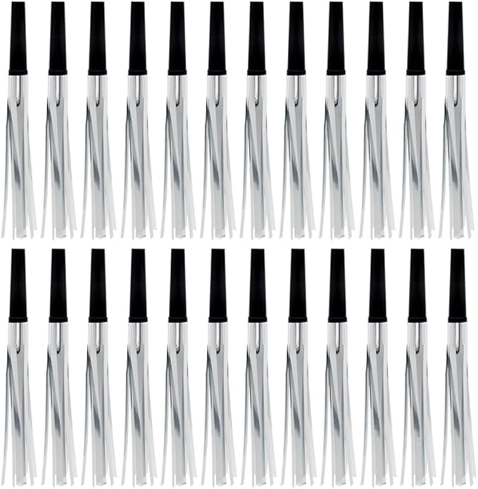Lovecheer 24/60PCS Fringed Foil Party Noisemakers Metallic Fringed Party Blowers for Adults Birthday Wedding New Year Christmas Blowouts