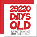 Stuff4 Funny 80th Birthday Card - 29220 Days Old - Hilarious 5.7 x 5.7 Inch Greeting Card for Men, Women, Grandma, Grandpa, Mom, Dad - No Ink Smudge for Messages - Birthday Card Humor for Adults