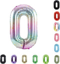 40 Inch Large Foil Helium Number Balloon Birthday Wedding Party 0-9 (Pastel, 0)