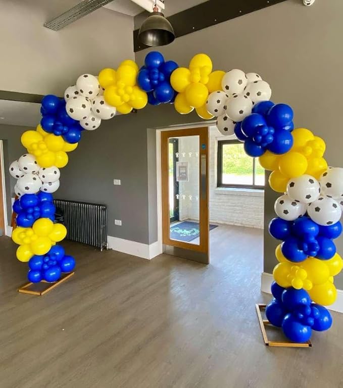 153Pcs Royal Blue and Yellow Balloon Garland Arch Kit - White Royal Blue and Yellow Balloon Arch Kit Different Size Balloons for Anniversary Graduation Baby Shower Birthday Party Decorations