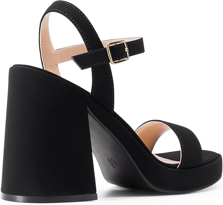 DREAM PAIRS Heels for Women Block Chunky Platform High Heels Open Toe Fashion Wedding Party Evening Prom Dance Ankle Strap Dress Pump Sandals Shoes