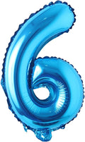 Blue 28 inch Letter Balloons Alphabet Number Balloons Foil Mylar Party Wedding Bachelorette Birthday Bridal Baby Shower Graduation Anniversary Celebration Decoration (Can not Float) (28 inch Blue 6)