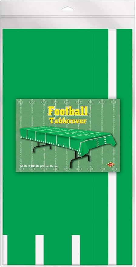 Game Day Football Tablecover Party Accessory (1 count) (1 Pkg) (108"X54")