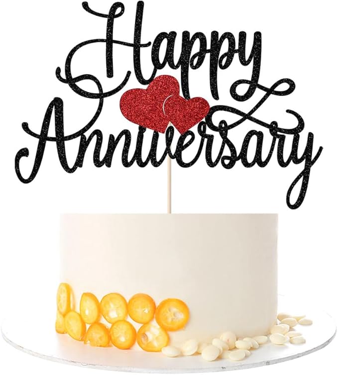 Kaoenla Happy Anniversary Cake Topper - Company Anniversary,Wedding Wedding Anniversary,Birthday Party Selected Decoration Supplies
