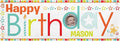 Let's Make Memories Personalized Birthday Banner - Kids Party Decorations - Custom Happy Birthday Banner - Indoor/Outdoor Vinyl - Any Text and Photo - Red Multi - 8ft