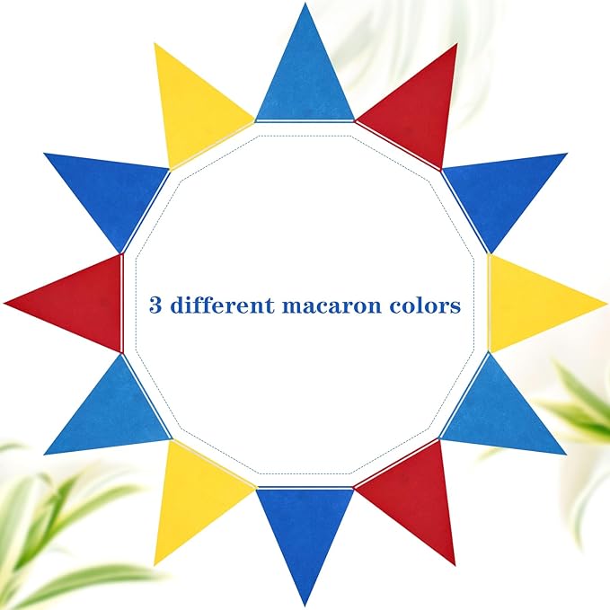 Outus 6 Pack 72 Flags/8.2 ft Rainbow Pennant Banner, Multicolor Bunting String Triangle Flags Garland for Birthday Party Classroom Carnival Baby Shower Indoor Outdoor Decorations(Novelty Colors)