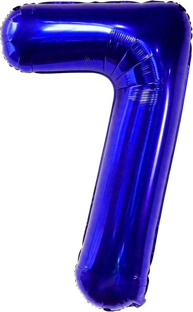 KatchOn, Giant Dark Blue Number 7 Balloon - 40 Inch | 7th Birthday Balloon for 7th Birthday Decorations | 7 Balloons for Birthday | 7 Year Old Balloons for 7 Year Decorations