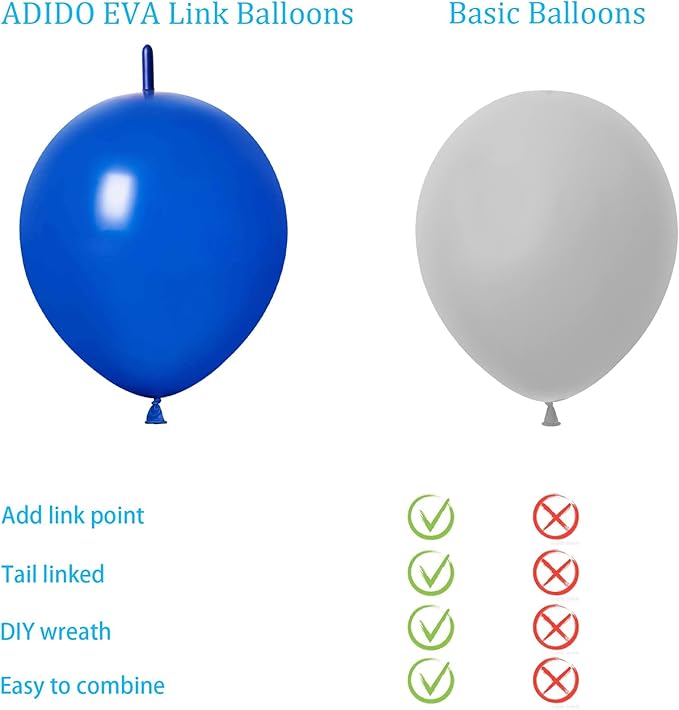 Link Balloons Blue 6 Inch 12 Inch Latex Quick Linkale Balloon 160 Pcs for Birthday, Halloween, Christmas, Party Festival Decorations