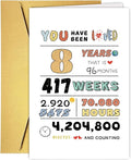 Happy 8th Birthday Card, Cute Eight Years Old Birthday Gift for Son Daughter Grandson Granddaughter, Best 8th Bday Gift Idea for Girls Boys Children, 8st Birthday Gift Card From Dad Mom