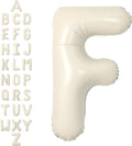 SUWEN 40 Inch Cream Large F Letter Balloons Big Foil Helium Letter Balloons A-Z Jumbo Mylar Happy Birthday Party Decorations for Girl Anniversary Party Supplies