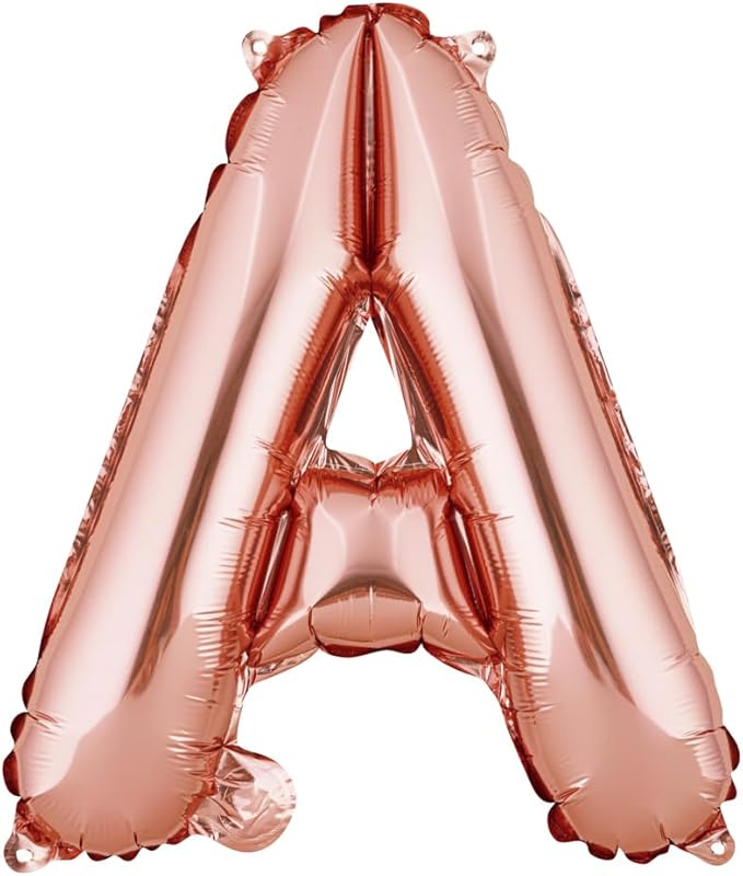 Restaurantware-Balloonify 16 Inch Letter Balloon, 1 Alphabet Party Balloon - Letter A, Self-Sealing, Rose Gold Foil Mylar Finish, Hanging Loop, Decoration For Birthday, Wedding, Or Graduation