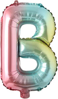 16 inch gradient rainbow Letter number balloons unicorn party foil balloon baby shower 1 birthday party decorations kids numbers Air ball (16 Inch Rainbow B)