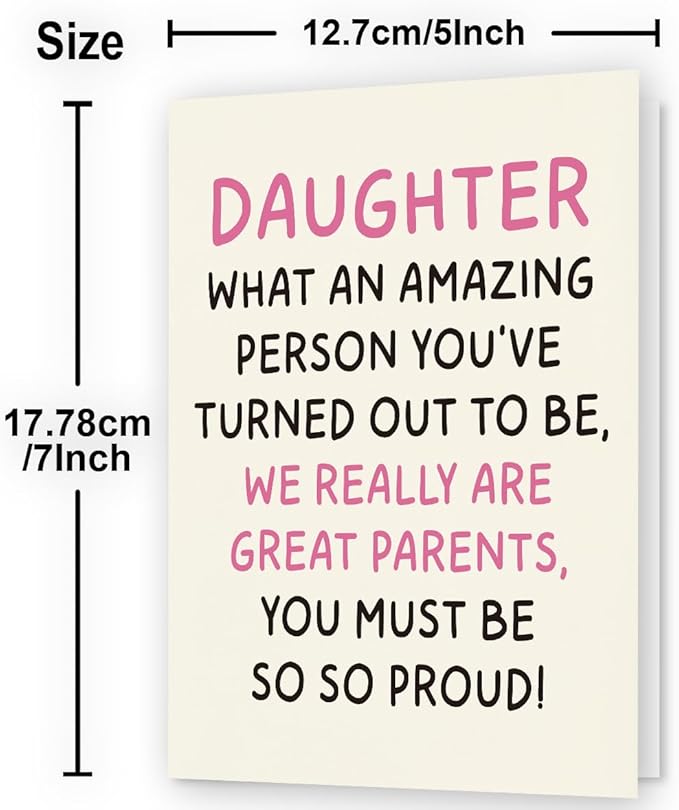 Daughter Birthday Card | Birthday Card for Daughter | Birthday Card Daughter | Daughter Birthday Card from Mom & Dad & Parents | Funny & Happy Birthday Card & Gifts for Adult Daughter