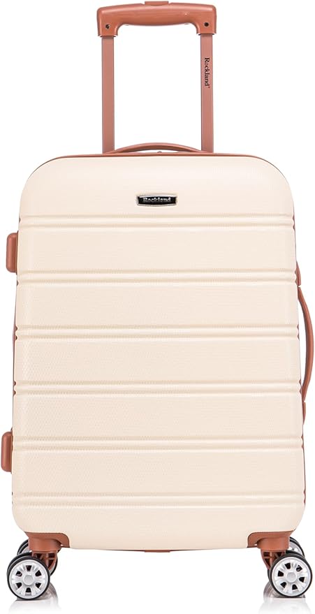 Rockland Melbourne Hardside 2 Piece Expandable Spinner Wheel Luggage Set, Carry-On 20" and Tote 14", White