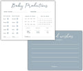 Baby Predictions and Advice Cards, 5" x 7" Blue Baby Shower Predictions Cards, Daily Party Games & Activities Favors for Newparents - G06