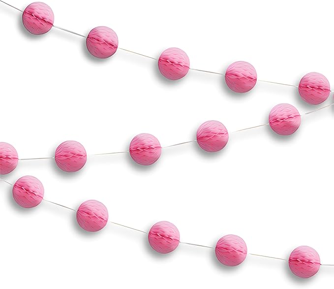 Honeycomb Ball Garland - 7', Lovely Pink, 1 Pc
