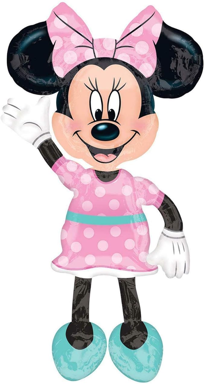 Anagram 34331 Minnie Airwalkers - Pink Dress Foil Mylar Party Balloon, 54", Multicolor, Pack of 1,10116417