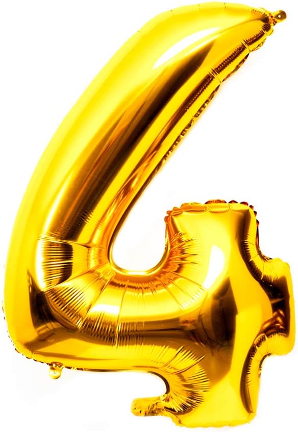 40 Inch Large Foil Helium Number Balloon Birthday Wedding Party 0-9 (Gold, 4)