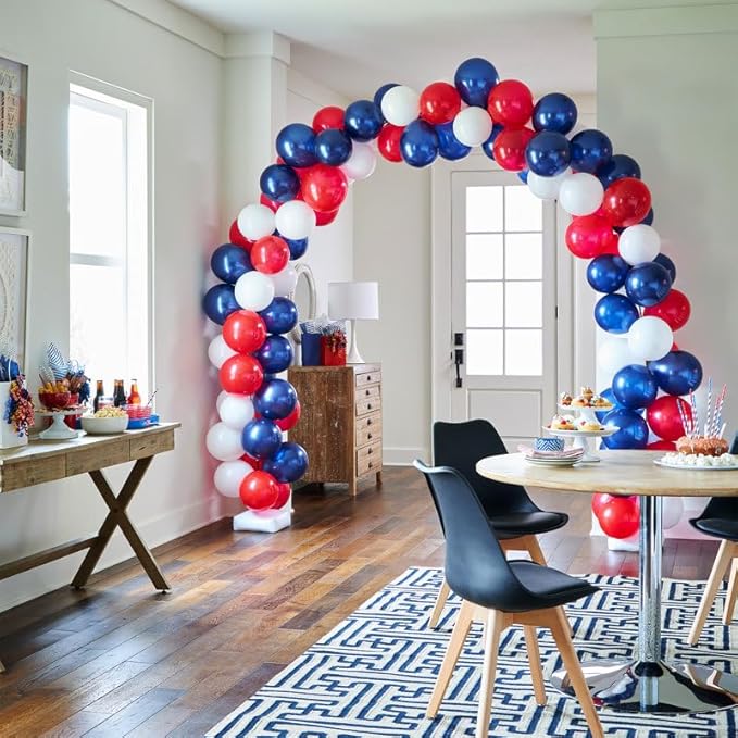 105pcs Red White Blue Balloons 12inch Party Latex Balloons for 4th of July Independence Day Graduation Anniversary Party Decorations